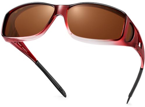 URUMQI Polarized Sunglasses Fit Over Glasses for Men Women, Oversized Square Sun Glasses UV400 Protection Shades