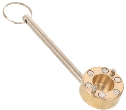 jojofuny Brass Magnetic Water Meter Valve Key Lock 13-15mm Multifunctional Radiator Wrench Plumbing Utility Shut-Off Tool for Faucet and Exhaust Valves, 1 Piece