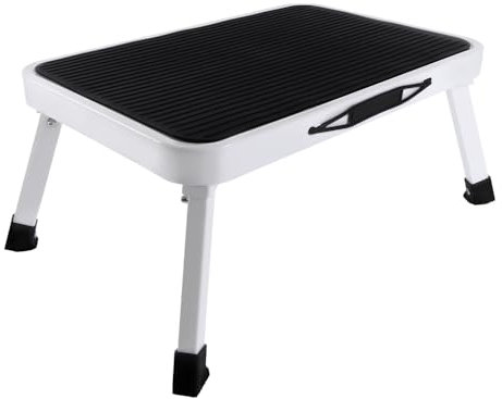 Escabeau de sécurité Pliable en métal Escabeau Pliant avec 1 Pédales, Échelle Domestique avec Marches, pour Camping-Car, Marchepieds, Tabouret, Peut Supporter Jusqu'à 150 kg