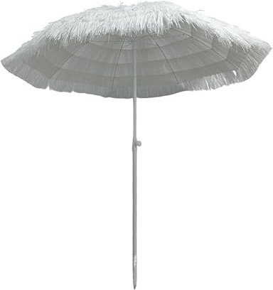 Parasol De Plage Parasol Paille, Parasol De Jardin Exterieur Paille, Ombrelle Réglable En Hauteur Et Inclinaison, Anti-Uv, Parasols & Voiles D'ombrage Pour Extérieur, Plage, Jardin, Décorer(White,200c