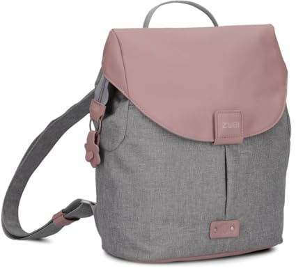 Zwei Damen City-Rucksack Olli OR8 kleiner Rucksack 5 Liter Lederoptik im Vintage-Style robust strapazierfähig wasserabweisend Hauptfach mit Reißverschluss (powder)