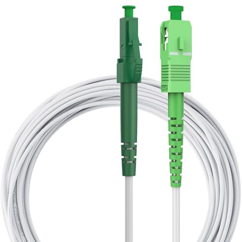 LovYiu Glasfaserkabel LC APC auf SC APC 10M, LWL Patchkabel Singlemode Simplex 9/125μm FTTH Lichtwellenleiter Glasfaser Kabel Fritzbox, Weiß, 10 Meter
