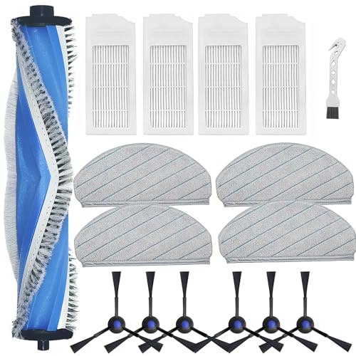 DianSung Pezzo di ricambio per ECOVACS DEEBOT N20 Plus, N20, N20 Pro Plus, 1 spazzola a rullo, 4 panni per mocio, 4 filtri HEPA, 6 spazzole laterali, aspirapolvere Set di accessori