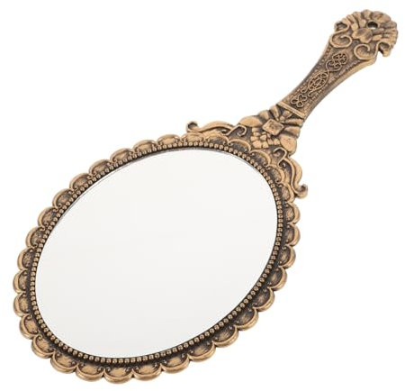 Generisch Retro-Hand-schminkspiegel Goldener Kompaktspiegel Hand Barocker Prinzessinnen-partygeschenke Persönliche Schmink Süß Schicke Coffee Ab