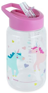 Miniland Botella Infantil de Tritán 450ml, Botella de Agua para Bebés con Pajita y Asa Ergonómica, Apto para Lavavajillas, Vaso Aprendizaje Bebe, Vaso Antiderrame Bebe | Fantasy
