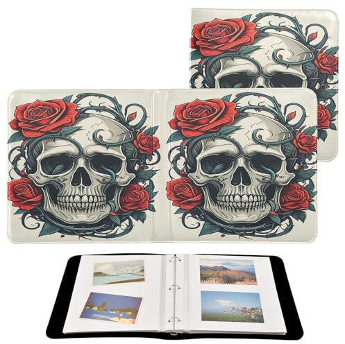 JUMBEAR Grande album fotografico autoadesivo con 20 pagine, album fai da te, per matrimoni, famiglia, bambini, vacanze, teschio rosa