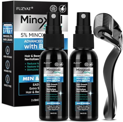 5% Minoxidil for Men Hair Loss Treatment, Minoxidil for Women Hair Growth Spray, For Men & Women, Supports Thinning Hair, With Biotin, Easy Daily Application (60ml)