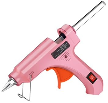 LMNCBVYA Mini pistolet à colle thermofusible 40 W avec 50 bâtons de colle – Chauffage rapide, design ergonomique pour les arts et l'artisanat, les réparations de maison (noir) (rose, 1 pièce, avec