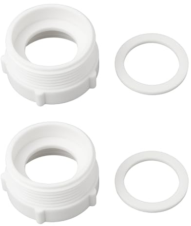 ECSiNG 2 Stück 1-1/4 Bis 1-1/2 Gewinde Siphon Abfall Verlängerung für Bad Dusche Küche Spüle