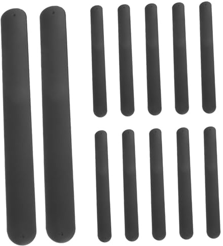 Silikon Klatscharmbänder 12 Stück Schwarz Selbstgemacht für Kinder | Gastgeschenk, Geburtstags Klatscharmbänder, Nietenarmband Kinder