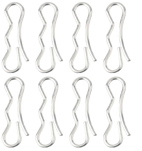 Filteilect Juego de pasadores de pajarita – Paquete de 8 cierres de metal para un ajuste seguro en automoción, maquinaria y herramientas de jardín, compatible con números de pieza 714-04043 714-04040