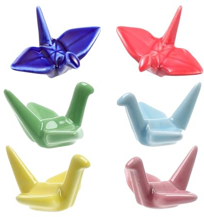 BESPORTBLE Poggia-Bacchette in Ceramica a Gru di Carta, Set 6 Pezzi | Supporto per Bacchette Sushi, Riposo per Stoviglie, Cat Paw Chopsticks