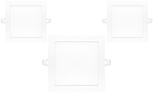 NuLoXx 3er Pack LED Panel Square 18W/727 2700K warmweiß 1200LM AC 80…260V, 120° Abstrahlwinkel, Einbau-Deckenleuchte quadratisch ersetzt 40 Watt, Herstellergarantie: 2 JAHRE!!
