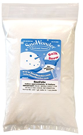 SNOWONDER Instant Snow Kunstschnee, auch ideal für die Herstellung von Wolkenschleim – Mix ergibt 30 Liter Kunstschnee