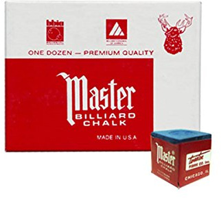 One Dozen Blue Master Pool Cue Chalk