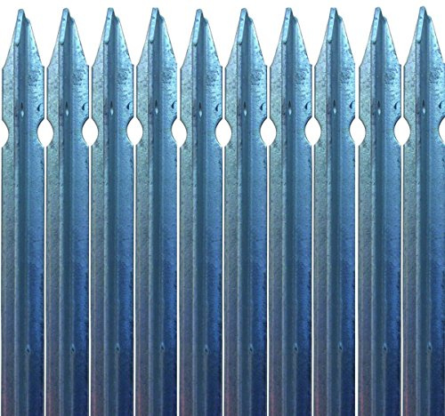 10x PALETTO A T 30x30x3 H. 200 cm IN FERRO zincato a norma PALO PER RECINZIONE