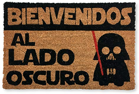 KOKO DOORMATS Felpudo Entrada casa Original, Fibra de Coco y PVC, Felpudo Exterior Bienvenido al Lado Oscuro, 40x60cm | Alfombra Entrada casa Exterior