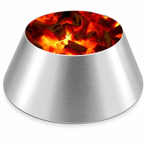 Uniflasy BBQ Whirlpool for Weber Kettle 57cm Grills, WSM/Weber Smokey Mountain Charcoal Briquet Holders, Big Green Egg, Medium Kamado, BBQ Cone, Stainless Steel BBQ Vortex with Funnel Design