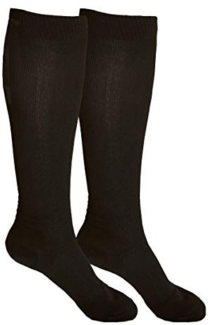 Hydas Reisestützstrümpfe XXL, extra breite Wadenweite, Doppelpack Gr. 45-47 Schwarz
