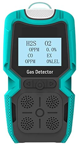 Gas Detectors, MG10 Multi-Function Gas Detector 4 in 1 H2S/CO/O2/ CX Gas Detection Vibration Flashing Display Buzzer Alarm For Safety,High Sensitive and Accurate Measurement