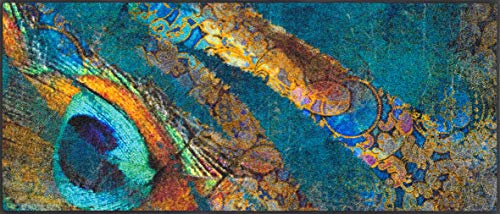 wash+dry Fußmatte, Exotic Pavo 60x140 cm, innen und außen, waschbar