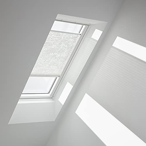 VELUX Original Plissee (FHL), Weisse Seitenschienen, C04, 6, Weiß Gemustert/FHL C04 1256SWL