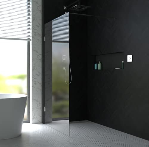 Walk-In Dusche | Ganzglasdusche | Rahmenlose Duschkabine | 6 mm ESG | 120 cm x 200 cm | Beschlag-Oberfläche: Chrom-Glanz