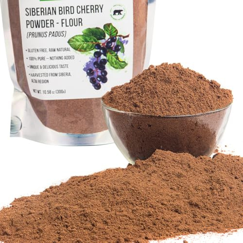Autentica polvere di ciliegie selvatiche siberiane (farina), senza glutine, raccolta naturale cruda 300gr Altai Region Wild