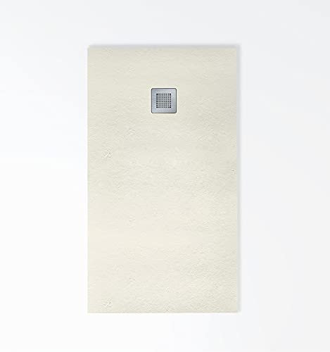 Plato de ducha de resina PERLA Extraplano, incluye válvula y rejilla, todas las medidas disponibles. 5 Años de garantía. Textura pizarra antideslizante C-3. Medidas gran formato. Capa de GEL COAT.