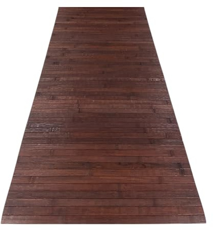 Tex family Tappeto Cucina in Legno Bamboo Woody Unito Marrone - Cm. 50x180