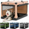 Petsfit Hundebox faltbar, Hundebox für zuhause Verstellbarer Stoffbezug mit Spiraleisenrohr, Hundetransportbox Auto Stoff für große mittlere kleine Hunde,Leicht zu Verstauen