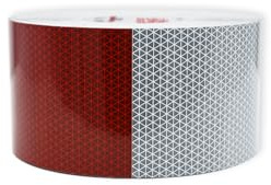 Orafol ORALITE 5931M Baustellenwarnmarkierung - Reflexfolie rot-weiß für Absperrschranken - Warnmarkierung für Baustellenschranken - 100 mm, 250 mm Breite - RA2/C - BASt-zertifiziert (100 mm x lfm.)