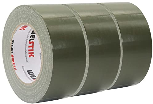 WELSTIK Professional Duct Tape 3 Pack, 1.88 x 30 yd Waterproof Tape Fabric Colored Tape for Repairs, DIY, Crafts, Indoor and Outdoor Use, Olive Green