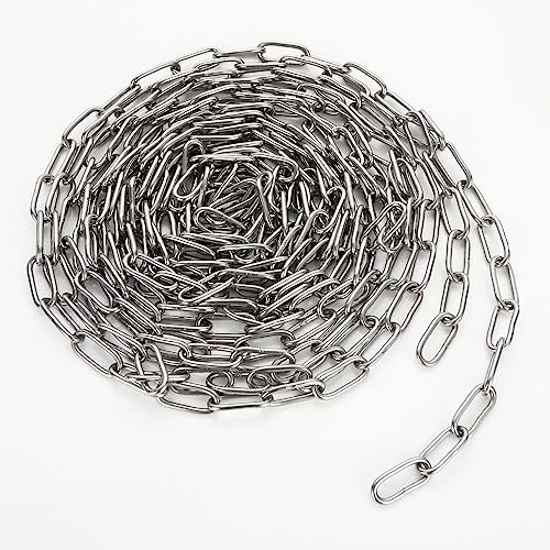 SENENQU catena in acciaio inossidabile 304 resistente e robusta, con maglie saldate in acciaio per recinzione, passeggiate e asciugatura, portata massima di 200 kg, 6 m