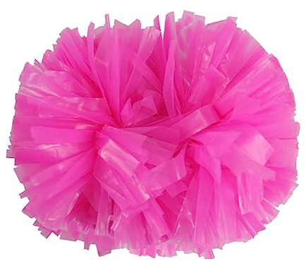 Lovecheer 2 x Hot Pink Pom Poms Cheerleading mit Taktstockgriff, Sport, Spirited für Cheerleader, Kinder, Erwachsene, Performance, Party, Tanz, Jubeln