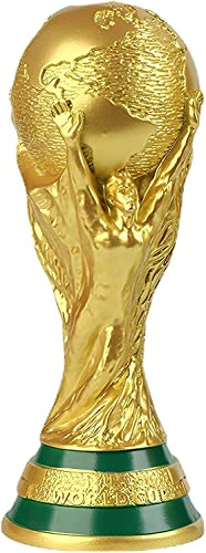Arlent 10.6 Inch World football ABS Cup Replica Resin Collectibles Football Sports Trophy Gold Bedroom Office Desk Decoration Lightweight and exquisite