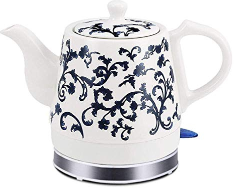 DameCo Bouilloire électrique sans Fil en céramique, pichet rétro de 1,2 l, 1000w, Eau Rapide pour Le thé, Le café et la Soupe Interesting