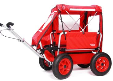 Rambler Explorer Verdeck (Rot) - Wetterfest, faltbar und tragbarer Baldachin-Schutz vor Sonne und Regen, für den Rambler Explorer Wagon (65, 80 & 120)
