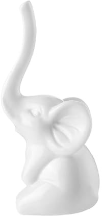 Harilla Keramik-Ringhalter, weißer Elefant, Armbandhalter, vielseitig einsetzbar, dekorativ, klein und niedlich, Höhe 11,9 cm, zur Schmuckpräsentation