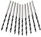 Heallege Forets hélicoïdaux pour bois, 10 pièces, 3 mm de diamètre, Acier allié, Oxyde noir