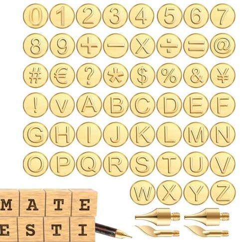 EUBEISAQI Buchstaben-Kupferform – Alphabet-Stempel, Kupfer-Holzschnitz-Set, Messing-Holzbearbeitungswerkzeug zum Dekorieren von Heimprojekten und zum Erstellen einzigartiger