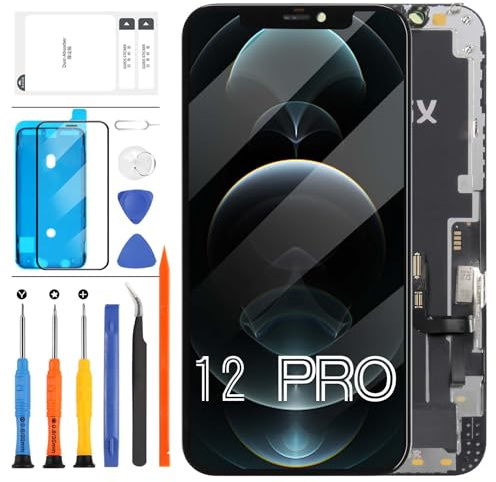 Écran LCD OLED de rechange pour iPhone 12/12 Pro [pas LCD], 6,1 [Full HD] [COF] pour iPhone 12 Pro/12 Écran LCD tactile Digitizer Assemblée avec outils (noir)