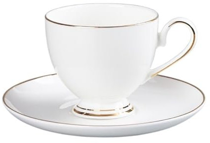 Espressotassen Kaffeetasse und Untertasse mit großem Fassungsvermögen, Goldrand, kreatives Design, Nachmittagsteetassen, leichtes Luxus-Trinkgeschirr Espresso Tassen(Color:Style I)