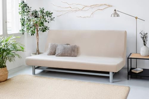 Bestcovers Sofa Überzug - NYHAMN und BEDDINGE Couch Überzug aus Samt und Plüsch - 3-Sitzer Dicker Stretchstoff Sofa Cover einfarbig rutschfestem elastisch passt auf Klappsofa für IKEA