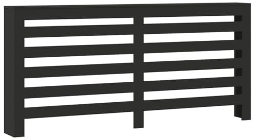 Tidyard Heizkörperverkleidung Heizungsabdeckung Heizungsverkleidung Heizkörperabdeckung Heizung Abdeckung Heizkörper Schwarz 175x20x82 cm Holzwerkstoff