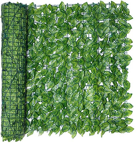 Haie artificielle pour clôture de jardin, motif feuilles de pastèque, 1,5 x 9 m, imitation gazon et feuilles de lierre. Améliorez votre espace extérieur avec un brise-vue pour plantes artificielles.