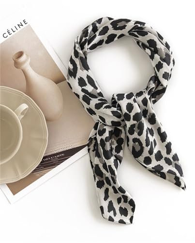 SLEDEZ Seidenschal für Damen Seidenschal mit Leopardenmuster, quadratischer Schal for Damen(Colour 2)