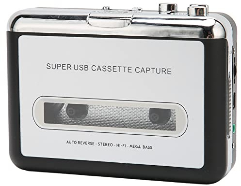 Tragbarer Kassettenspieler mit USB-CD-Konverter, Musikkassettenspieler mit Automatischem Tonwechsel für Laptops und PCs – Multifunktionaler MP3-Kassettenmusikplayer