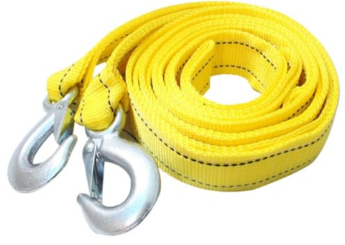 Abschleppseil Nylon mit Haken Abschleppseil Auto Abschleppseil | Schwerlast-Abschleppseil LKW Boot | Robuste Abschleppgurte Auto Abschleppseil Robuste Abschleppseil für gelbe Fahrzeuge für