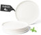 MIAMIO – Ceramic Dinner Plates Set for 4 People/Ceramic Dinnerware 4-Piece, Modern Stoneware, Dishwasher & Microwave Safe – Luxe Colle (White, Small Plates 4X)